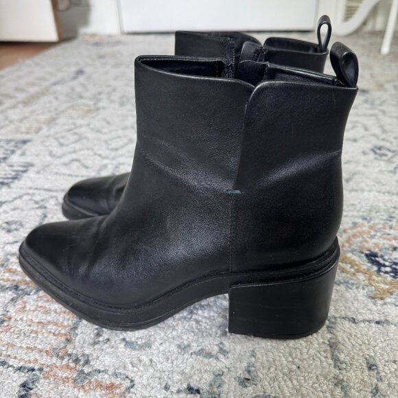 Franco Sarto | black leather heeled boots | size 8.5 - Picture 3 of 5